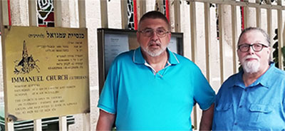 Image of Bob Roegner and Steve Cohen standing together in Jaffa, Israel.