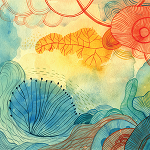 Image of abstract shapes in watercolor.