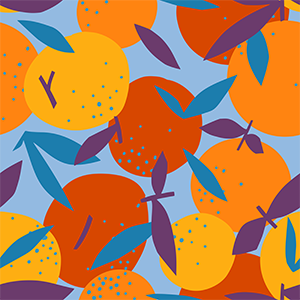 A collage of colorful oranges.
